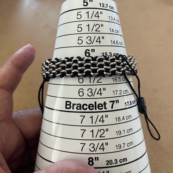 Joseph Nogucci Black Cord and Metal Drawstring Bracelet - Picture 5 of 6